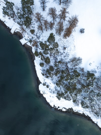 航空摄影雪岛附近的海域
